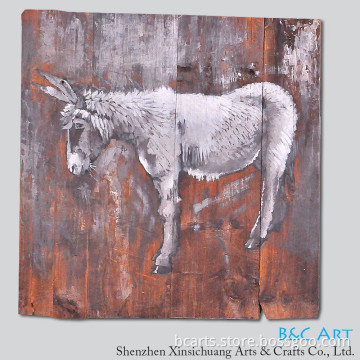 Customized animal oil painting designs wood painting